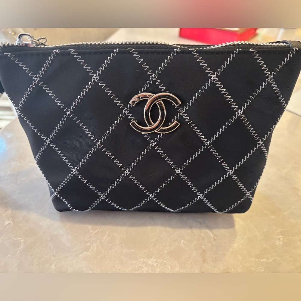 Inspired Small Black Cosmetic Bag